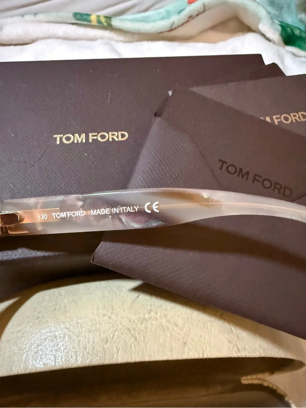 Tom Ford Men's Beige Frame with Brown Gradient Lenses Sunglasses